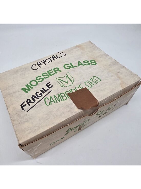 Mosser Glass Cambridge Ohio Jennifer Miniature Gold Crystal Glass Dessert Set 4 - Picture 8 of 8